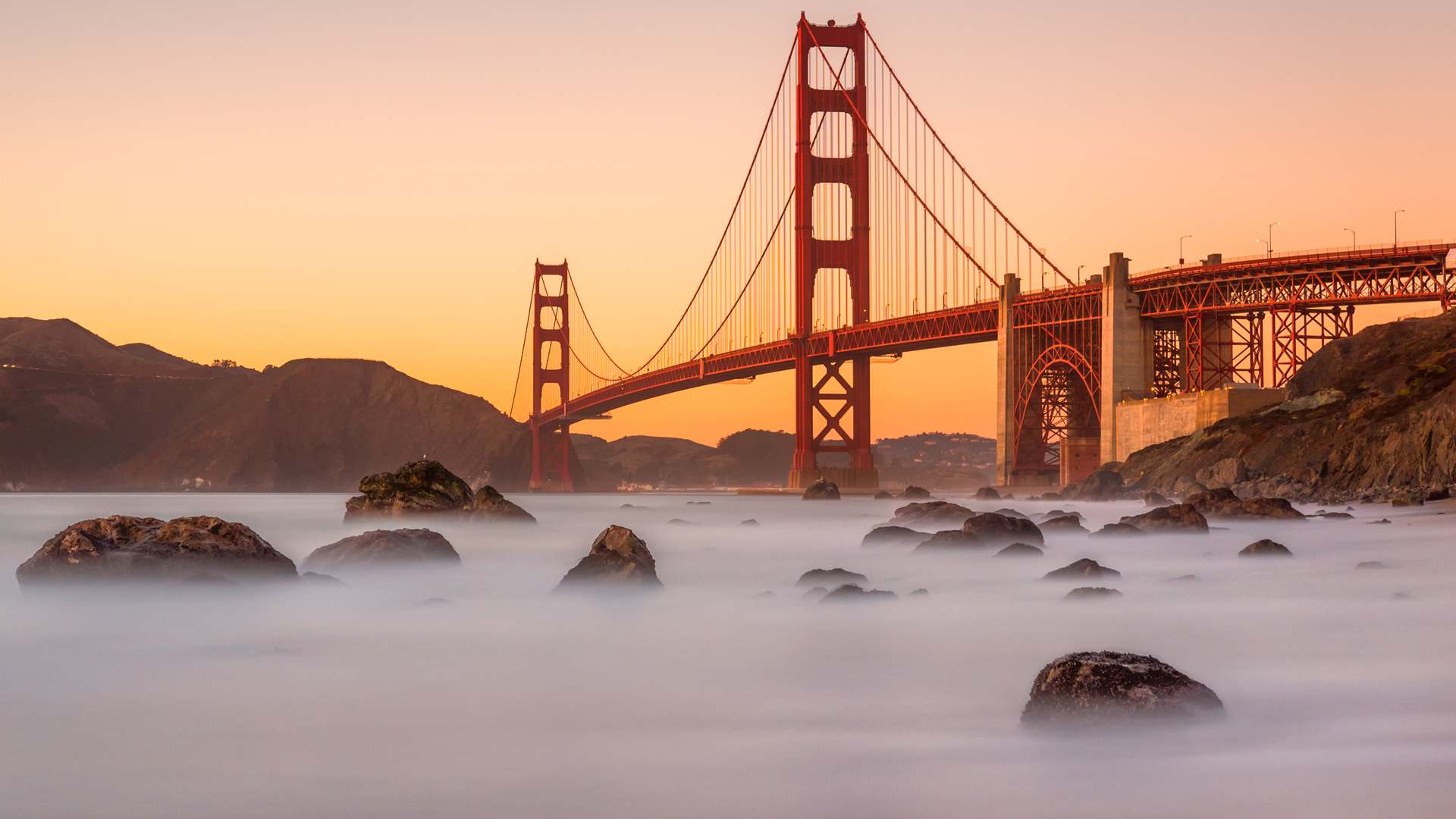 sunset on golden gate